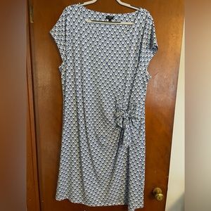Talbots size 2X side tie cap sleeve shift dress